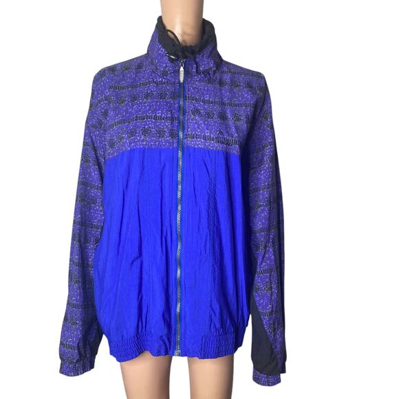 Vintage Head Jacket Mens Large Purple Black Full Zip
